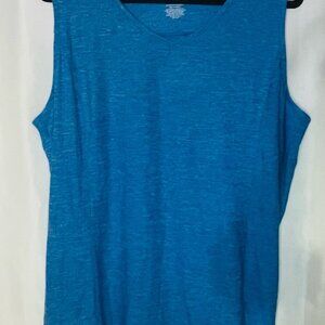 Duluth Trading Co Blue V-Neck Sleeveless Tank Top